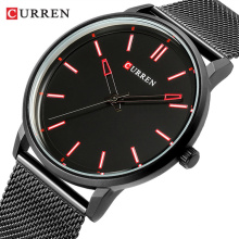 Curren 8233 Mens Watches Top Brand Luxury Black Mesh Strap Quartz Watch Men Casual Sport Clock Male Wristwatch Relogio Masculino